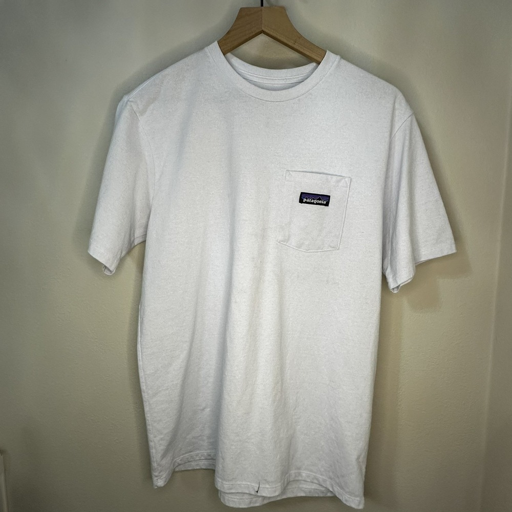 Patagonia Pocket Logo Responsibili-Tee T-Shirt  Men's‎ Small White